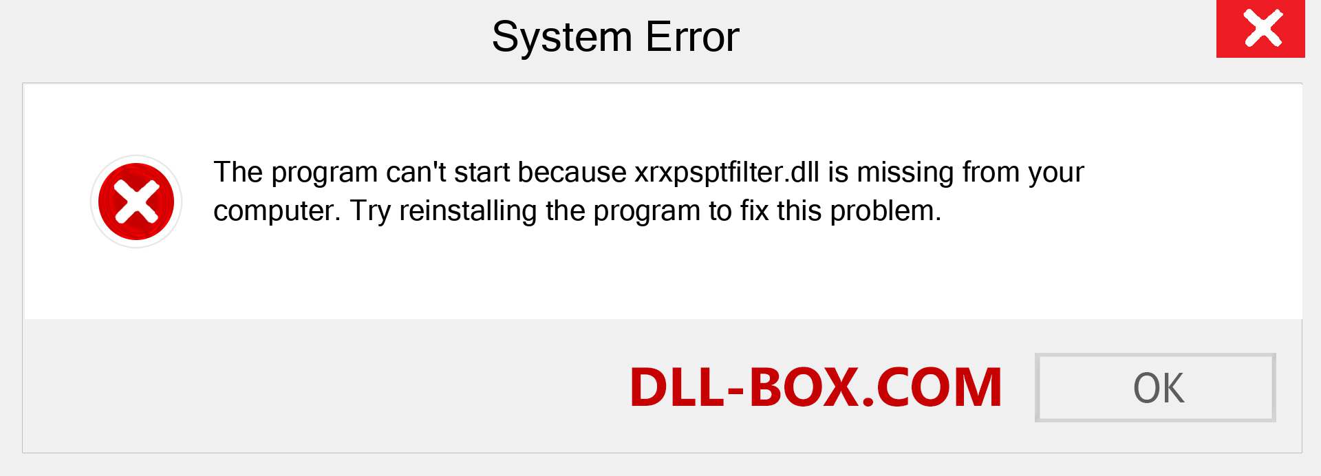  xrxpsptfilter.dll file is missing?. Download for Windows 7, 8, 10 - Fix  xrxpsptfilter dll Missing Error on Windows, photos, images