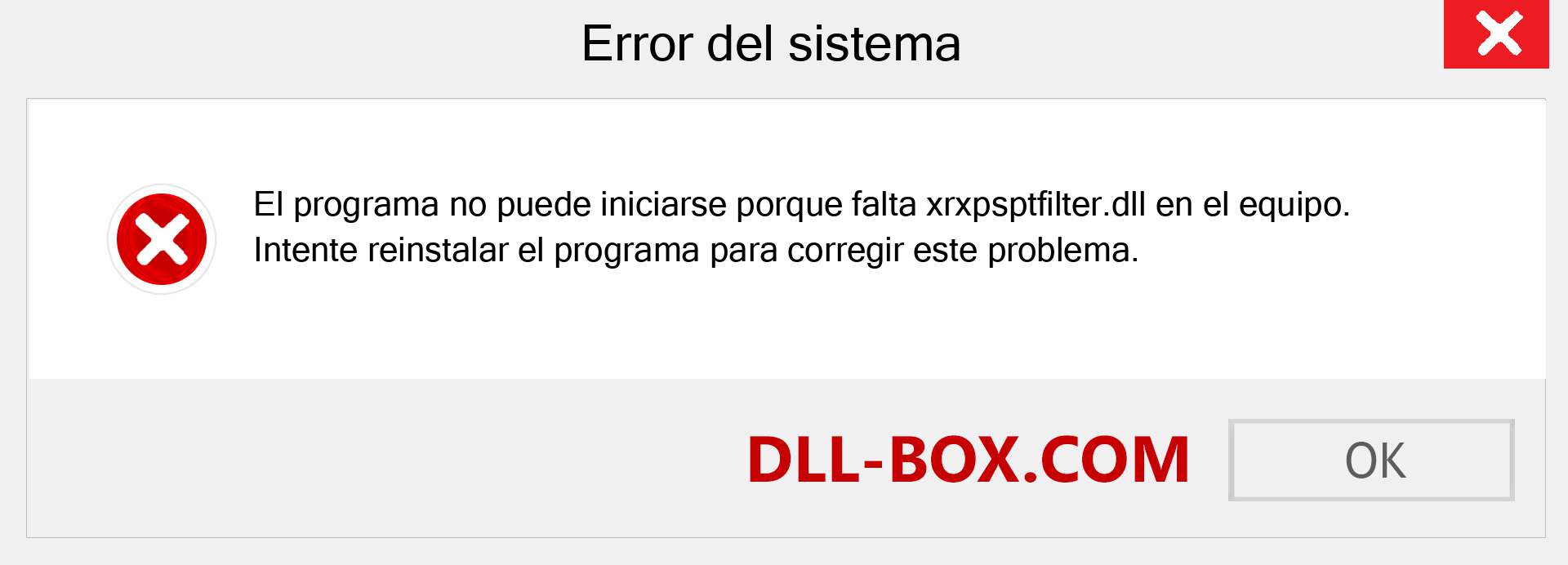 ¿Falta el archivo xrxpsptfilter.dll ?. Descargar para Windows 7, 8, 10 - Corregir xrxpsptfilter dll Missing Error en Windows, fotos, imágenes